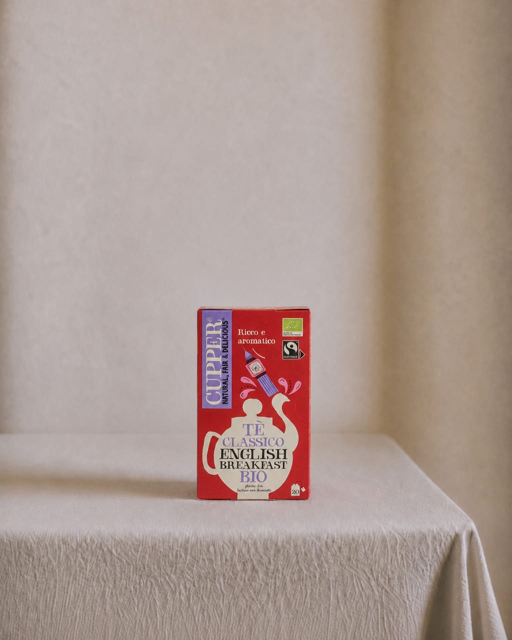 English Breakfast Tè Nero Bio Fairtrade, Tè Ceylon Pieno e Rinfrescante, 20 Bustine 44 g